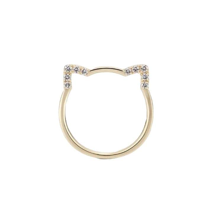 انگشتر طلا 18 عیار زنانه قیراط طرح گربه کد GH404