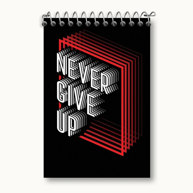 دفتر یادداشت 50 برگ خندالو مدل Never Give Up کد N859