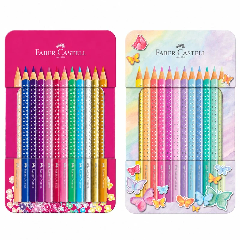 مداد رنگی 12 رنگ فابر کاستل مدل Sparkle مجموعه 2 عددی