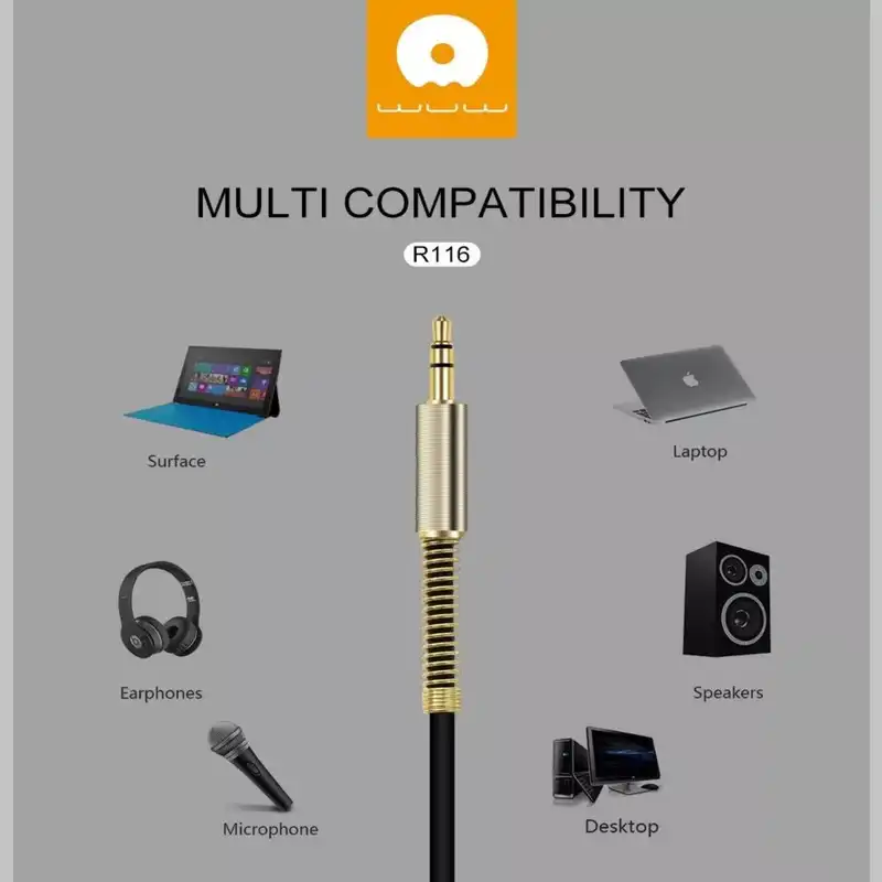 کابل AUX دبلیو یو دبلیو مدل R116 طول 1 متر