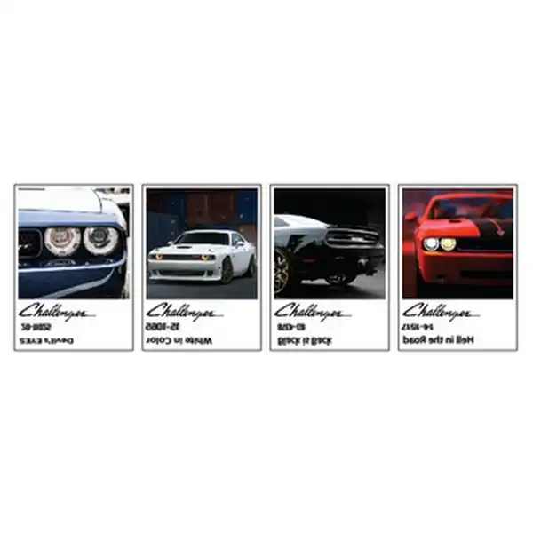 استیکر کالامیکس مدل ماشین دوج چلنجر طرح dodge challenger series مجموعه 4 عددی