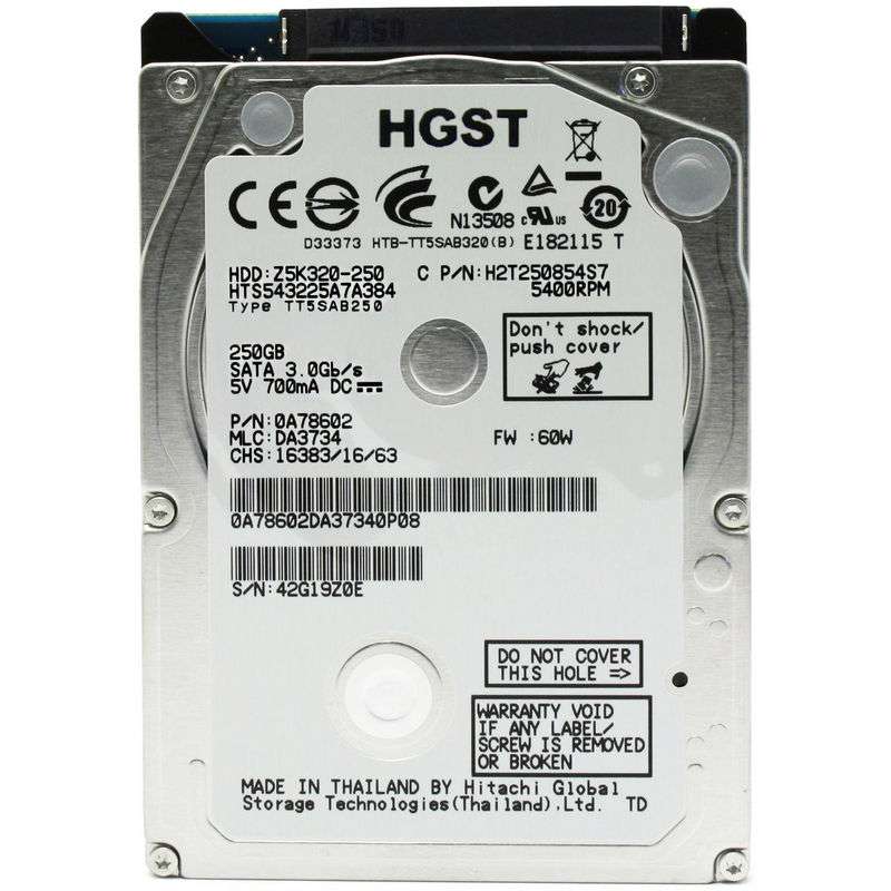 هارددیسک اینترنال اچ جی اس تی مدل Z5K320-250 ظرفیت 250 گیگابایت