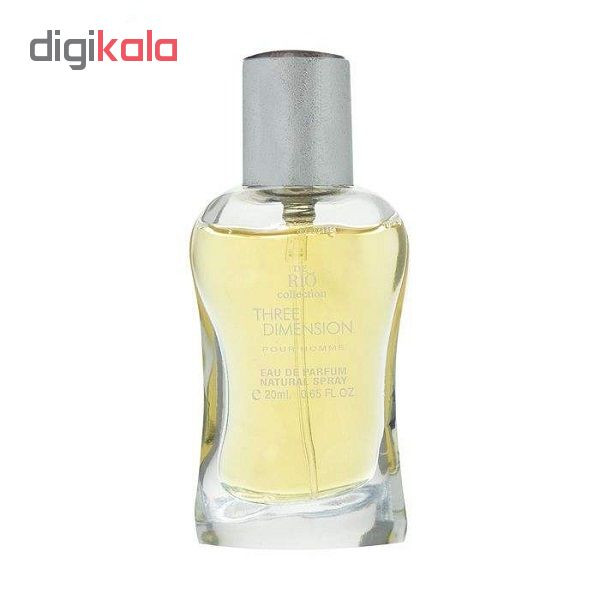 عطر جیبی مردانه ریو کالکشن مدل Three Dimension Pure Homme حجم 20 میلی لیتر