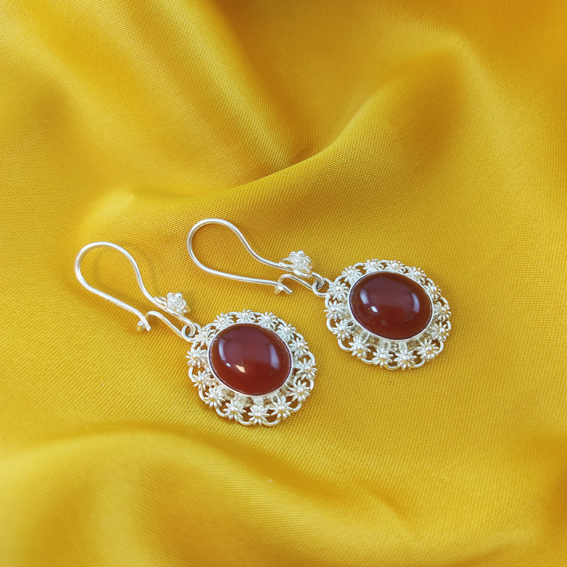 سرویس نقره زنانه مدل عقیق سرخ کد NG2657