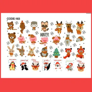 استیکر طراحی ناخن طرح حیوانات کارتونی کد C183