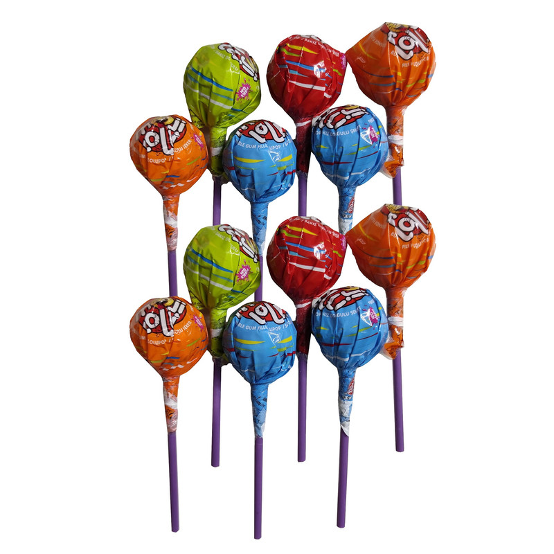 آبنبات چوبی مخلوط میوه موجی لولی - 18 گرم بسته 12 عددی