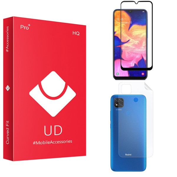 محافظ صفحه نمایش یو دی مدل HQ مناسب برای گوشی موبایل شیائومی Redmi 9c به همراه محافظ پشت گوشی