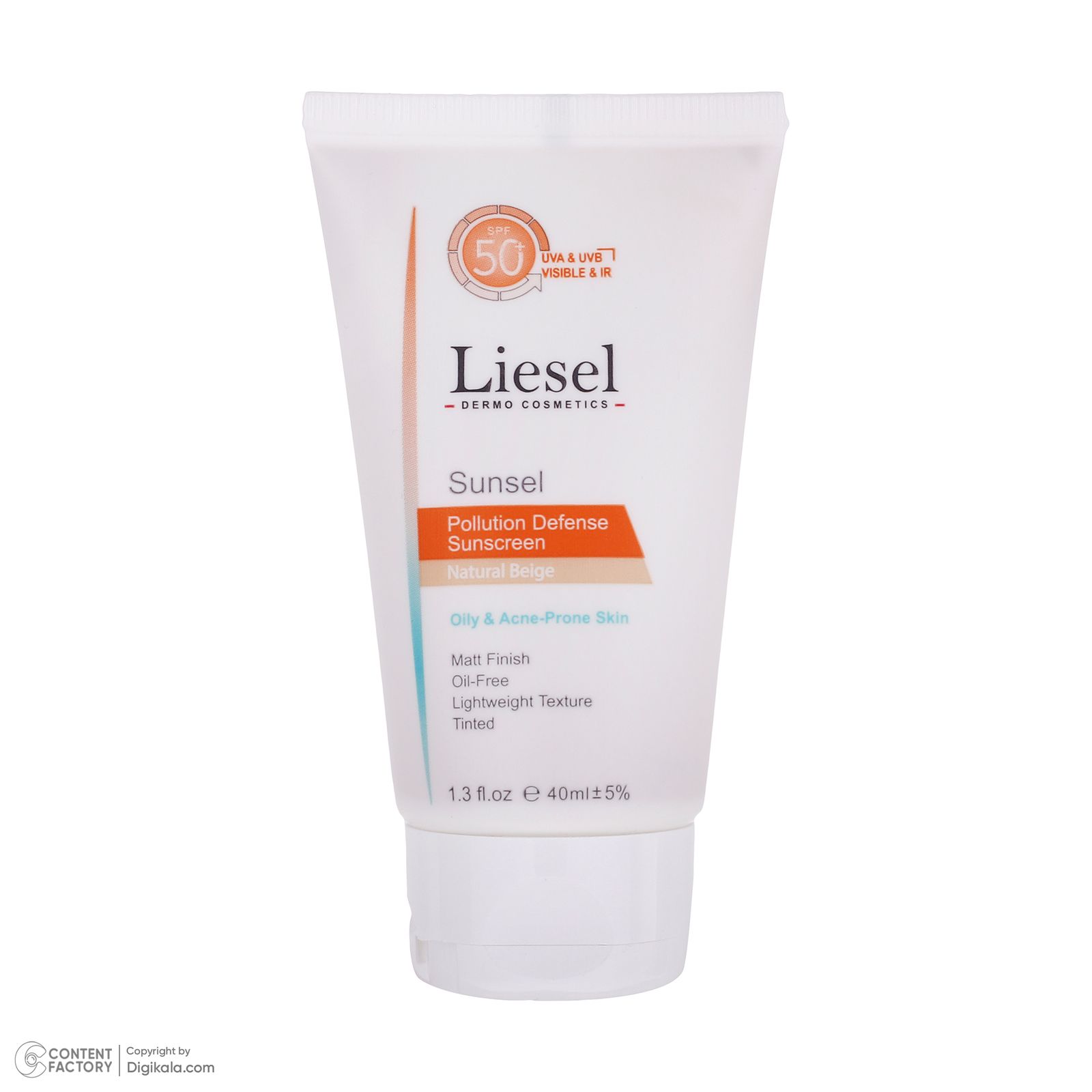 کرم ضد آفتاب رنگی لایسل SPF 50 مدل 02 ‌مناسب پوست‌های چرب و آکنه ای حجم 40 میلی‌لیتر -  - 2