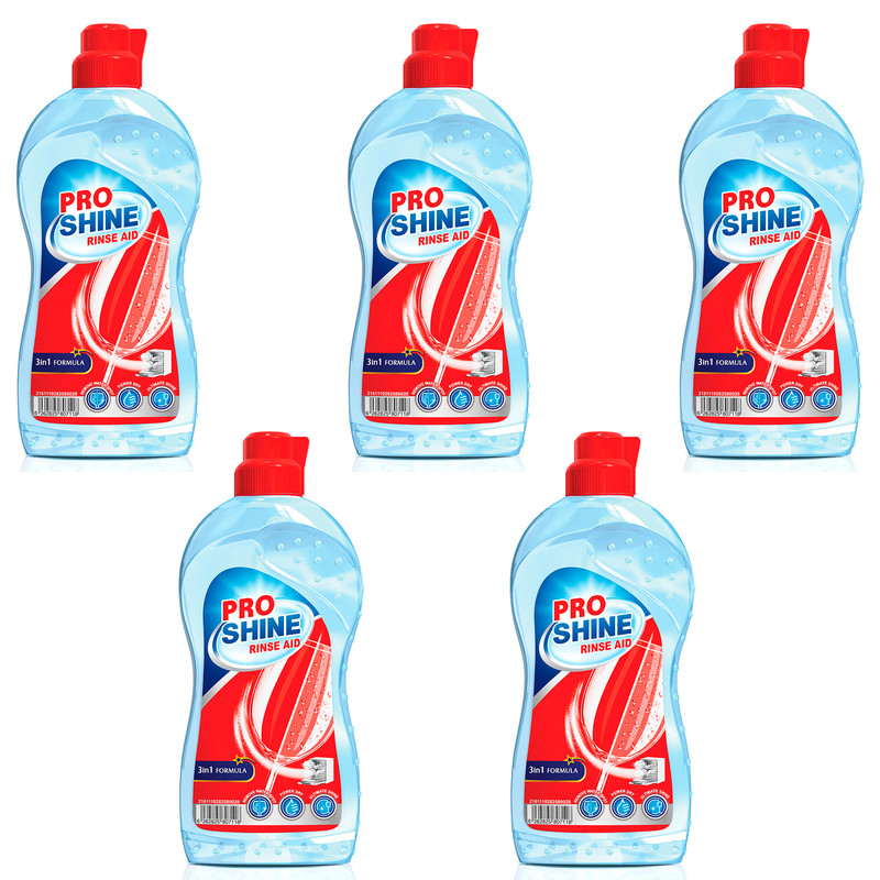مایع جلادهنده ماشین ظرفشویی پروشاین مدل 3IN1 FORMULA وزن 500 گرم بسته 5 عددی