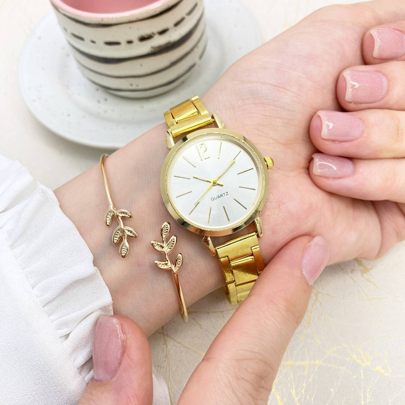 ست ساعت مچی عقربه‌ای کوارتز و دستبند زنانه مدل 429-3 G