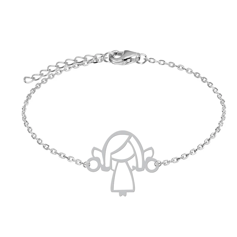 دستبند زنجیری زنانه هایکا طرح دختر بچه کد zd.h 382
