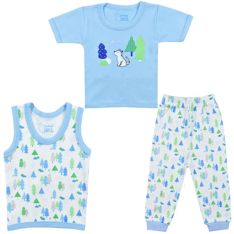 ست 3 تکه لباس نوزادی اسپیکو مدل کاج کد 2