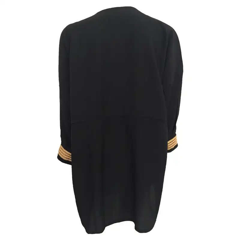 مانتو زنانه مدل عروسکی قواره دار کیمانو سوزندوزی کد tm-2732 رنگ مشکی