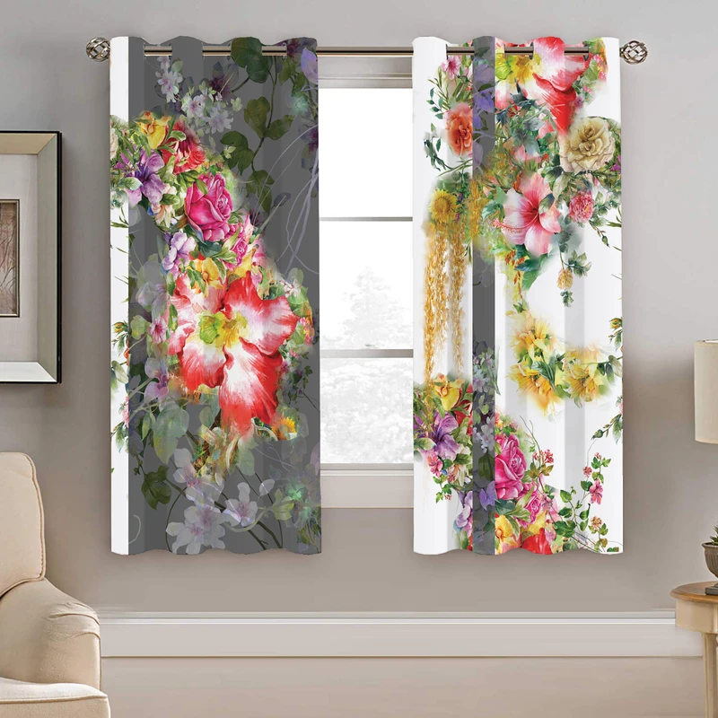 پرده نیروانا طرح گل مدل مخمل کد 4586 سایز 140×200 سانتی متر