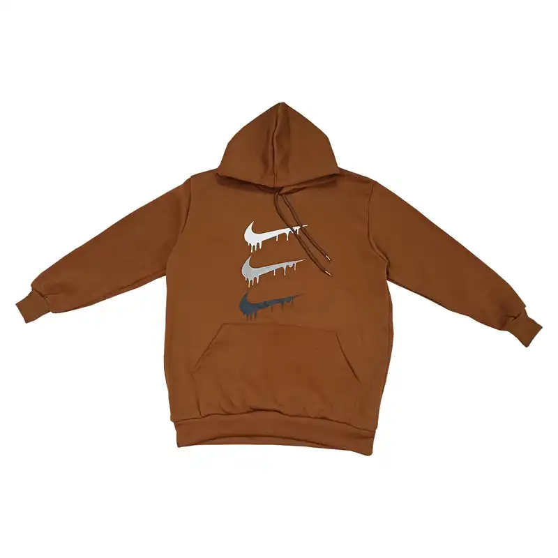 هودی زنانه مدل فوتر ضخیم تو کرکی رنگ قهوه ای