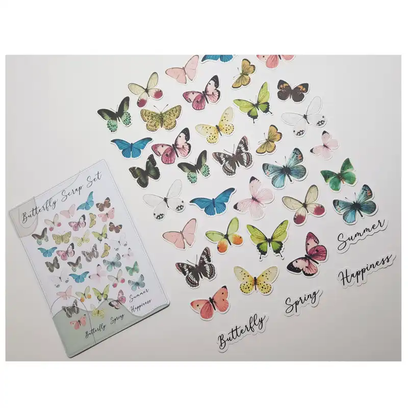 کارت پستال طرح 34 پروانه مدل اسکراپ بوک