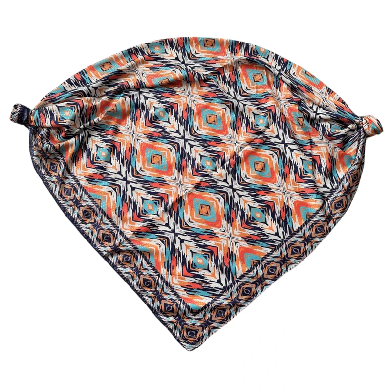 روسری زنانه مدل نخی گلیمی پتینه لوزی قواره کد 120