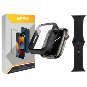 sprig Milanese mode strap suitable for Apple Watch Series 8 Aluminum 45mm / Series 7 Aluminum 45mm mm with cover