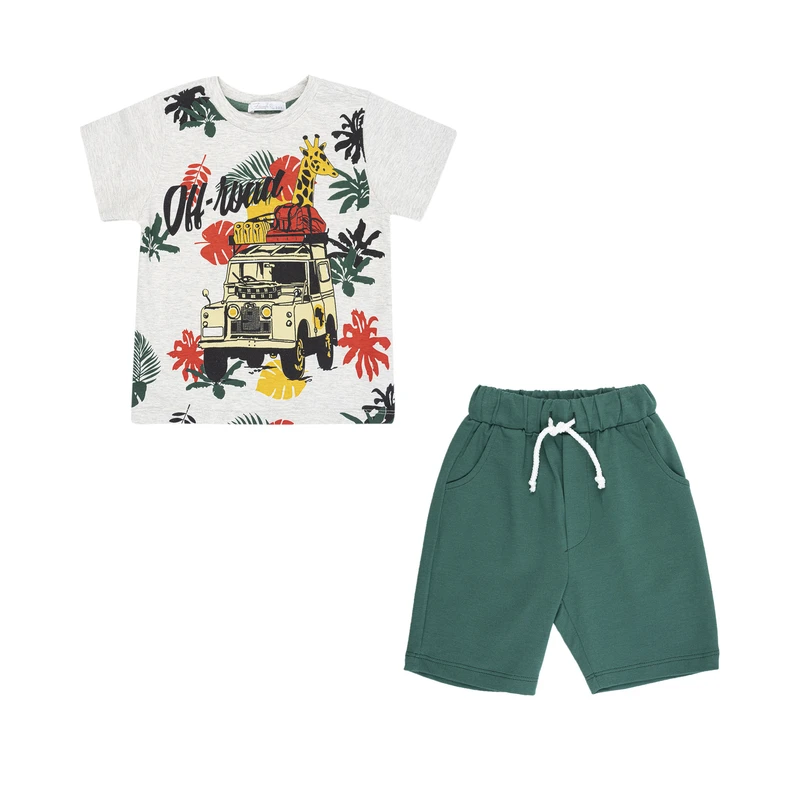 ست تی شرت و شلوارک پسرانه فیورلا مدل safari کد 35040