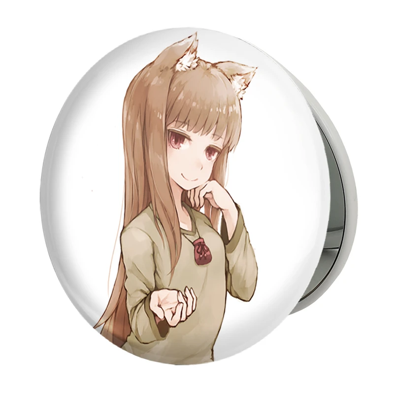 آینه جیبی خندالو طرح هولو انیمه ادویه و گرگ مدل تاشو کد 36143