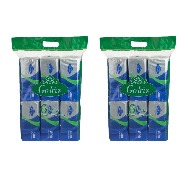 دستمال کاغذی 250 برگ گلریز مدل 008 دو بسته 6 عددی
