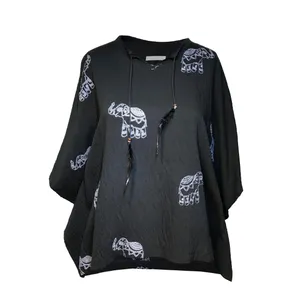 تونیک زنانه مدل گلدوزی یقه پر کد MT52