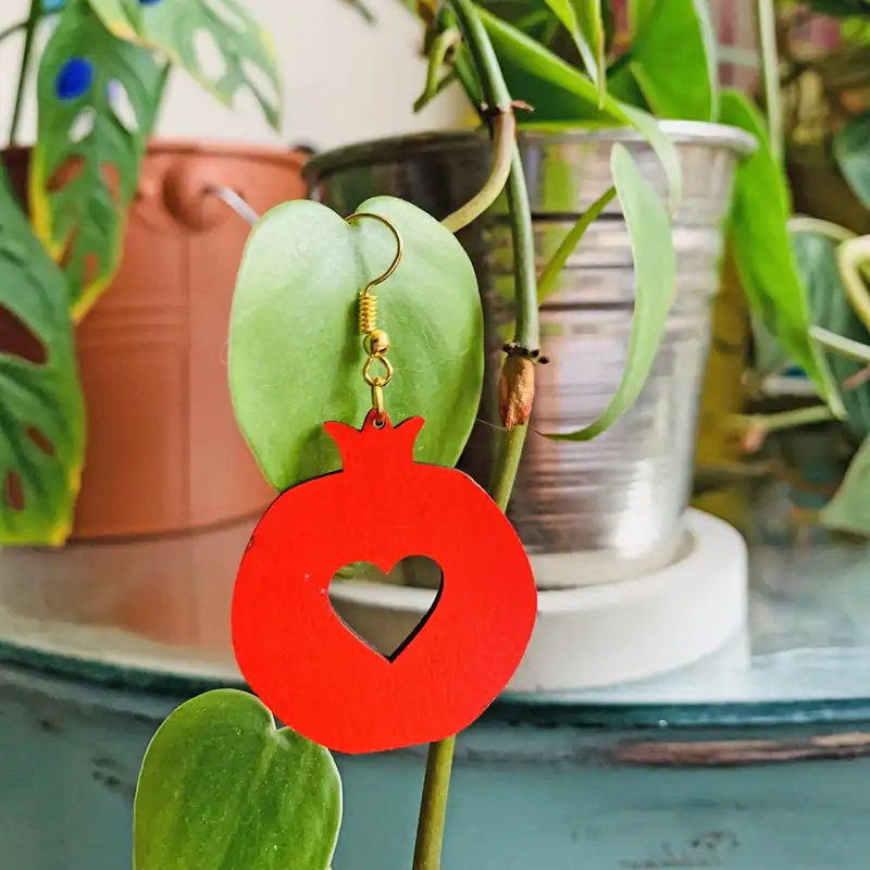 گوشواره زنانه طرح انار یلدا کد 009