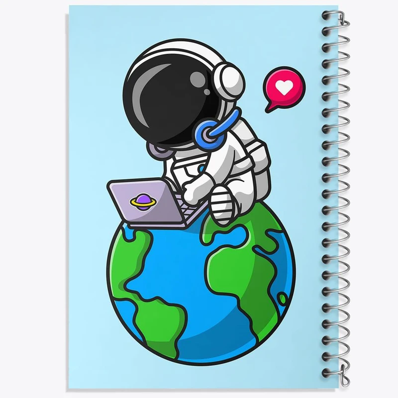 دفتر شطرنجی 50 برگ خندالو طرح فضانورد کد 25101