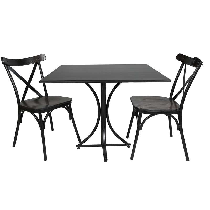 میز و صندلی ناهارخوری دو نفره مدل تونت لهستانی پایه فلزی MM میز و صندلی ناهارخوری دو نفره مدل تونت لهستانی پایه فلزی MM