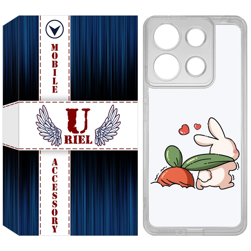 کاور یوریل مدل Clear کد 71 طرح خرگوش مناسب برای گوشی موبایل شیائومی Redmi Note 13 4G