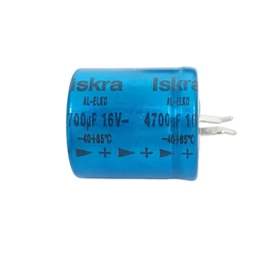 خازن الکترولیت 4700 میکرو فاراد 16 ولت مارک ایسکرا کد F4700 بسته 2 عددی