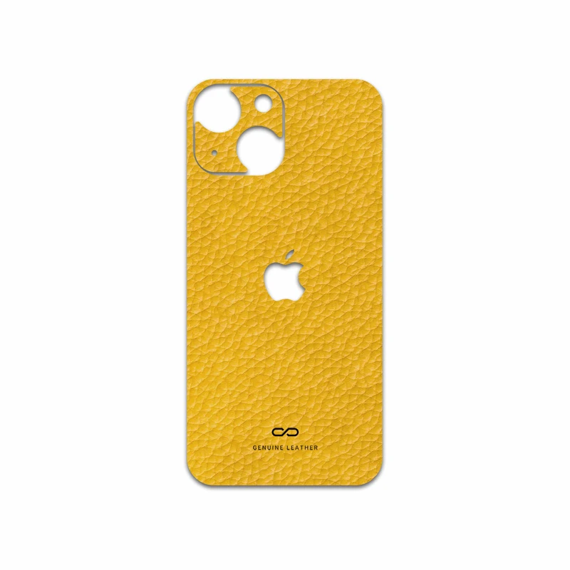 برچسب پوششی ماهوت مدل Mustard-Leather مناسب برای گوشی موبایل اپل iPhone 13 Mini