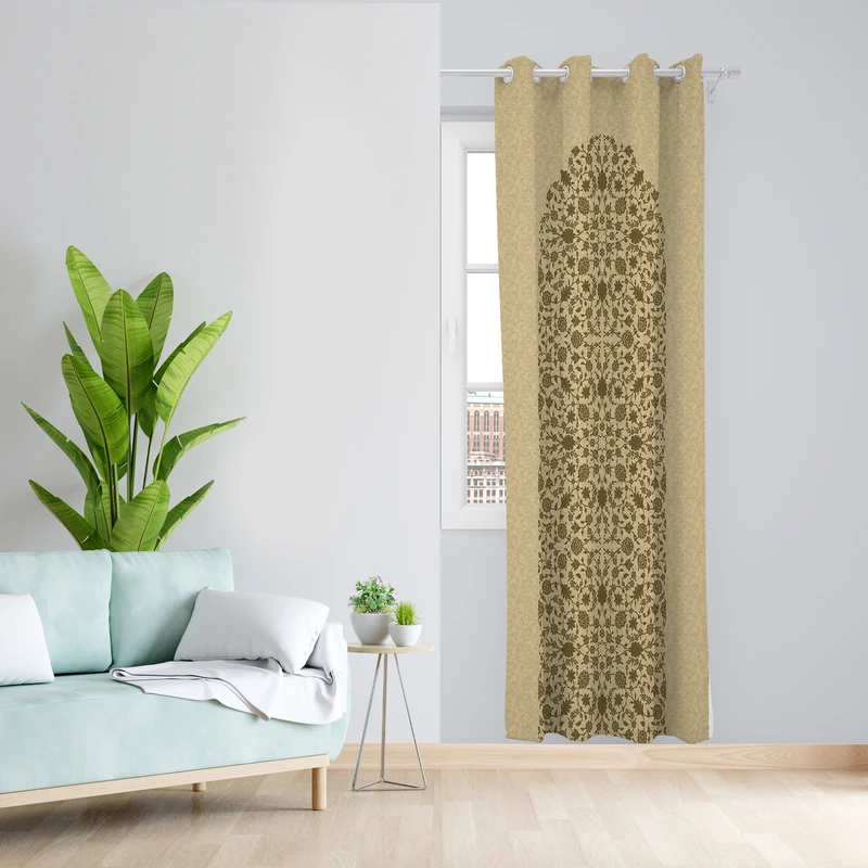 پرده طرح سنتی مدل مخمل پانچی کد 4109 z سایز 140x200 سانتی متر