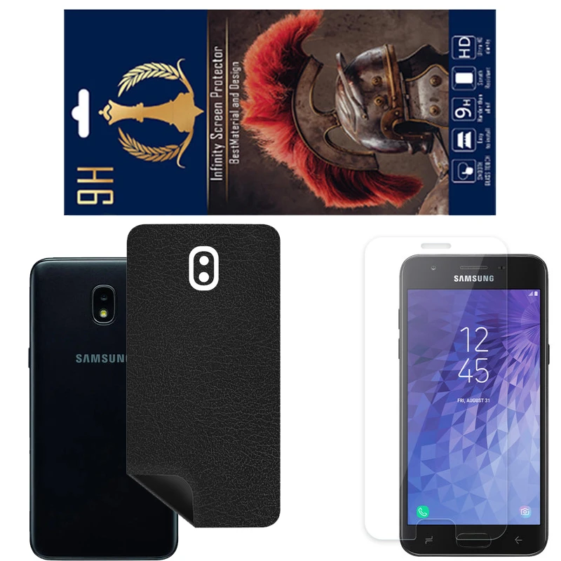 برچسب پوششی اینفینیتی مدل CH مناسب برای گوشی موبایل سامسونگ Galaxy J3 2018 به همراه محافظ صفحه نمایش