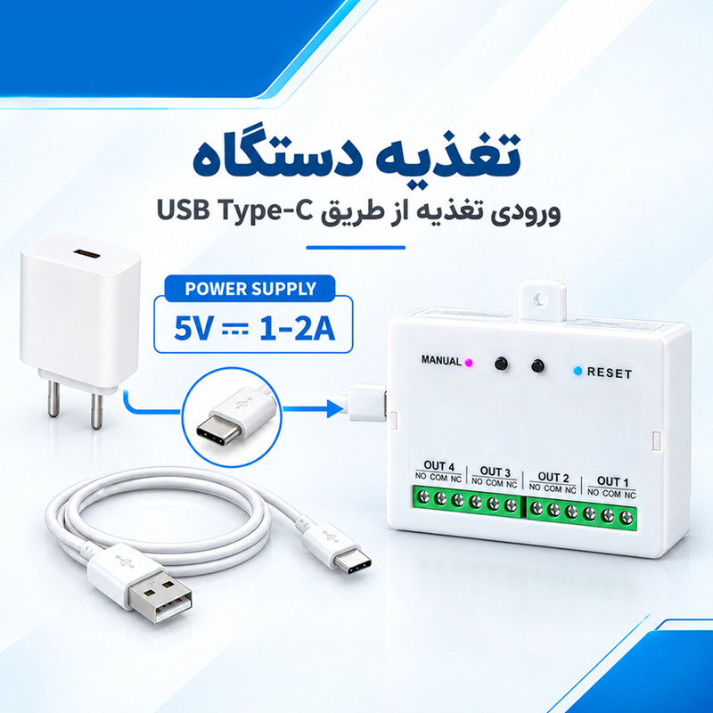رله هوشمند 4 کانال مدل Rf