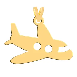 آویز گردنبند طلا 18 عیار زنانه فرشته مدل هواپیما   WNL-000491