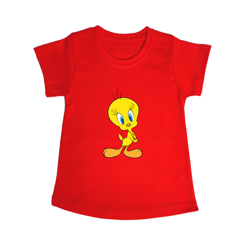 تی شرت آستین کوتاه دخترانه مدل Tweety R0012