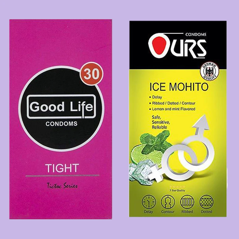 کاندوم گودلایف مدل Tight بسته 12 عددی به همراه کاندوم اورز مدل Ice Mohito بسته 12 عددی