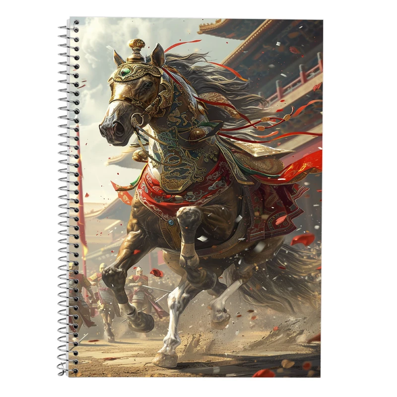 دفتر زبان 50 برگ مدوپد مدل سه خط طرح حیوانات جنگجو کد DF14935