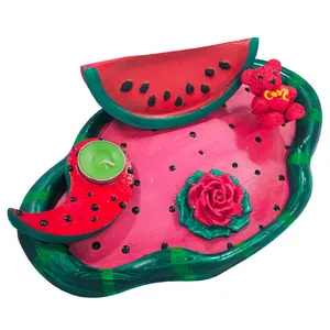 ست 5 تکه اردوخوری سنگی طرح هندوانه ای مدل مجلسی کد 44