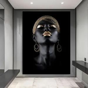 تابلو بوم مدل تابلو بوم طرح مخمل پرتره بانوی هنری مدل آفریقایی کد FP106221