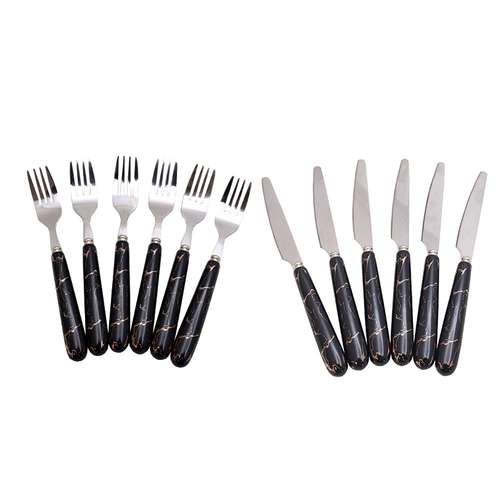 ست کارد و چنگال میوه خوری 12 پارچه طرح سنگ