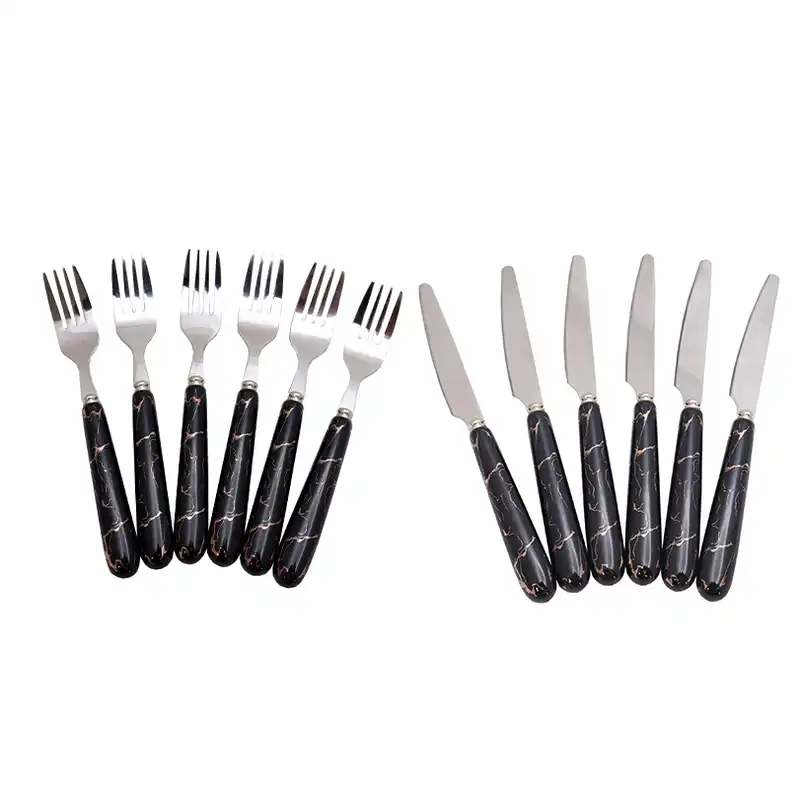 ست کارد و چنگال میوه خوری 12 پارچه طرح سنگ