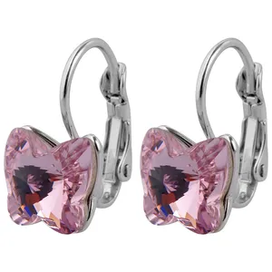 گوشواره نقره زنانه سواروسکی مدل پروانه کد 0036