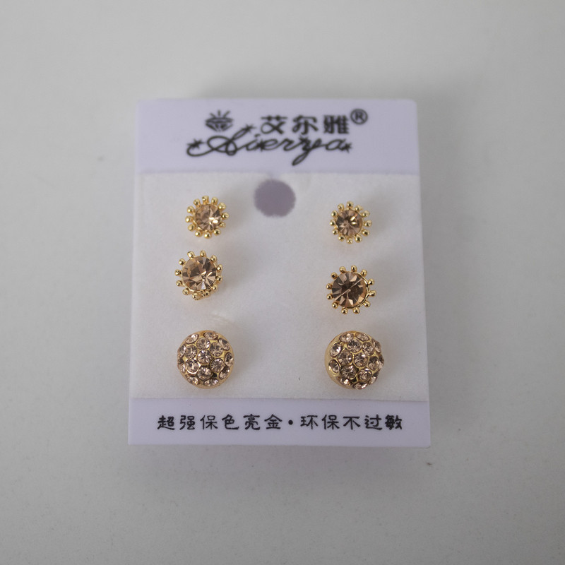 گوشواره زنانه مدل آریا میخی کد 12 مجموعه 6 عددی