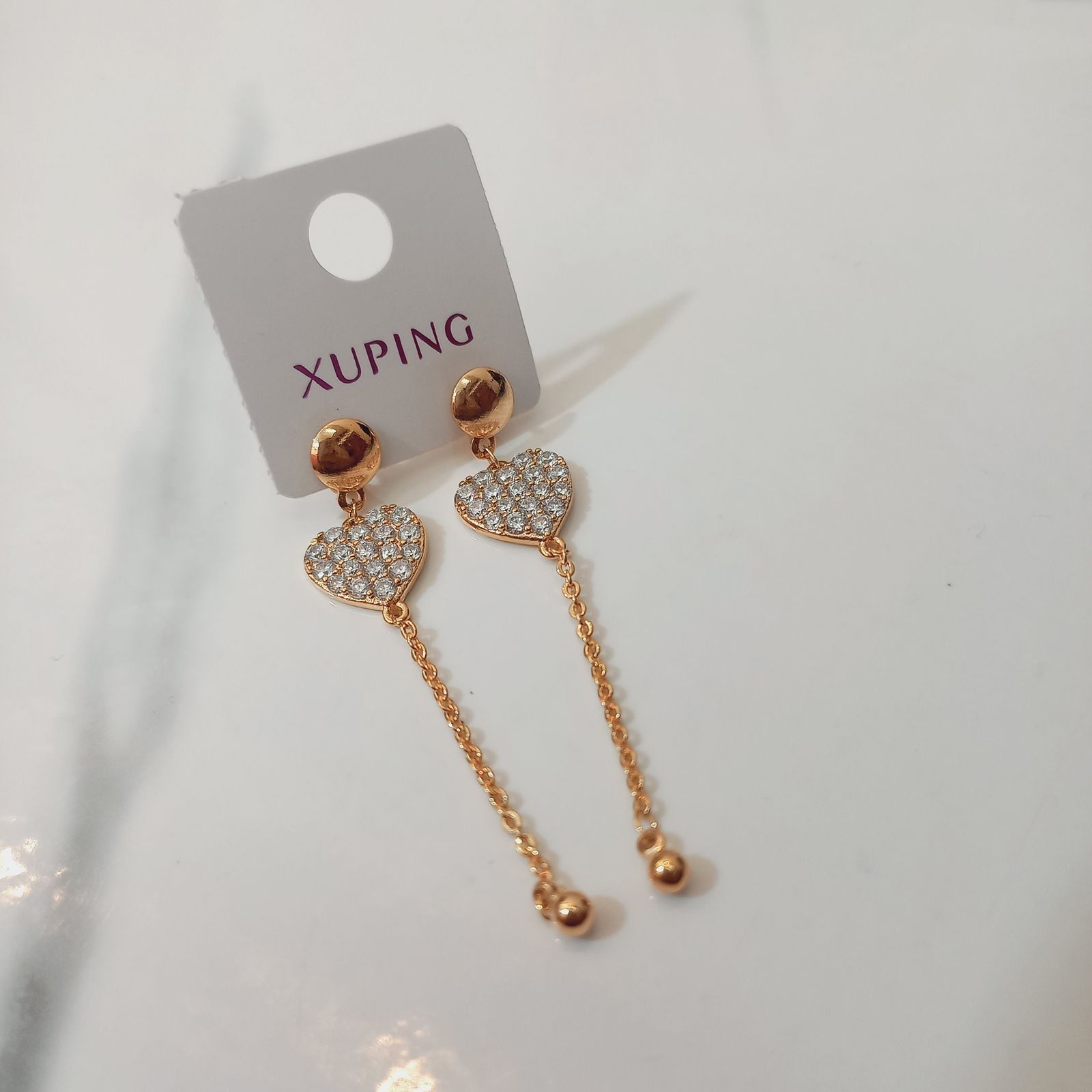 گوشواره زنانه ژوپینگ مدل قلب کد cs88 -  - 4