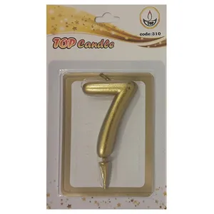 شمع تولد مدل متالیک عدد 7
