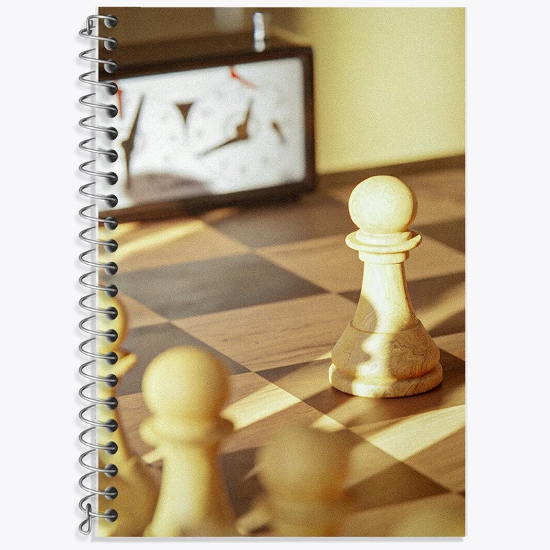 دفتر زبان 50 برگ خندالو مدل سه خط طرح شطرنج کد F1892