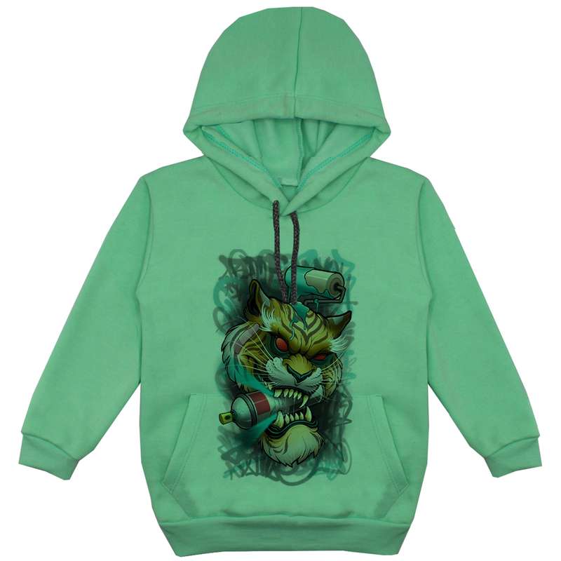 هودی پسرانه مدل پلنگ F191 رنگ سبز