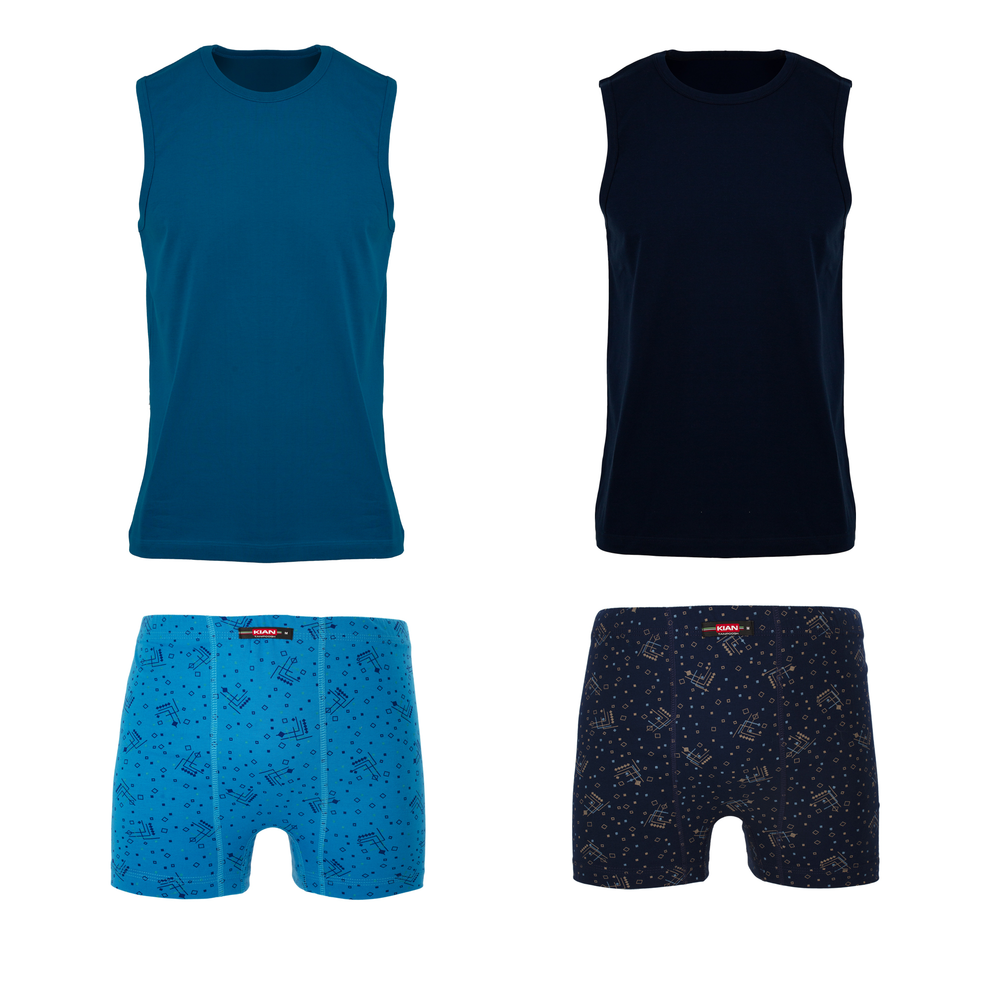 ست شورت و زیرپوش مردانه کیان تن پوش مدل 112677 مجموعه 2 عددی 